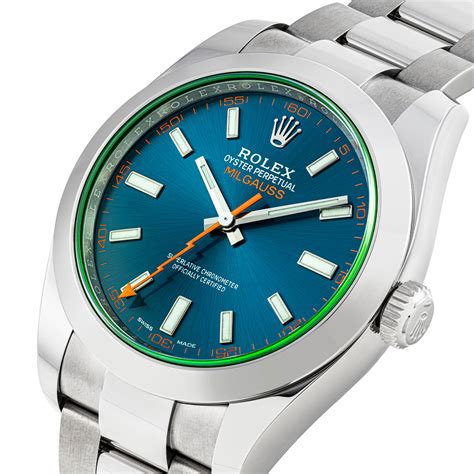 rolex milgauss black 116400|rolex milgauss 116400gv blue dial.